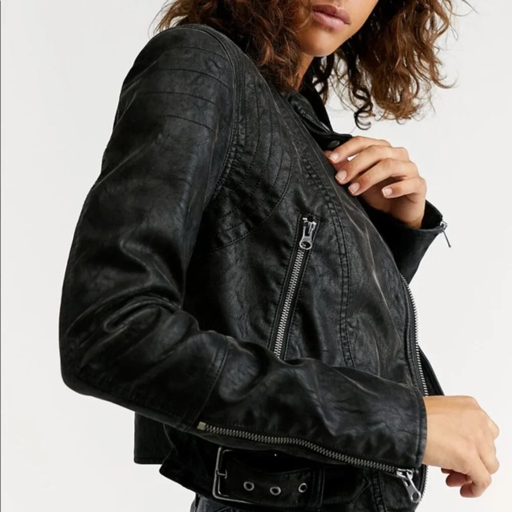 We The Free Felix Vegan Leather Moto Motorcycle Jacket XS Biker